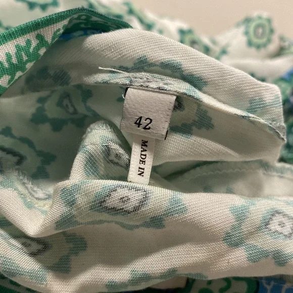 Sandro Paris Green Naima Mix Print Mini Dress Long Sleeve - Picture 7 of 8